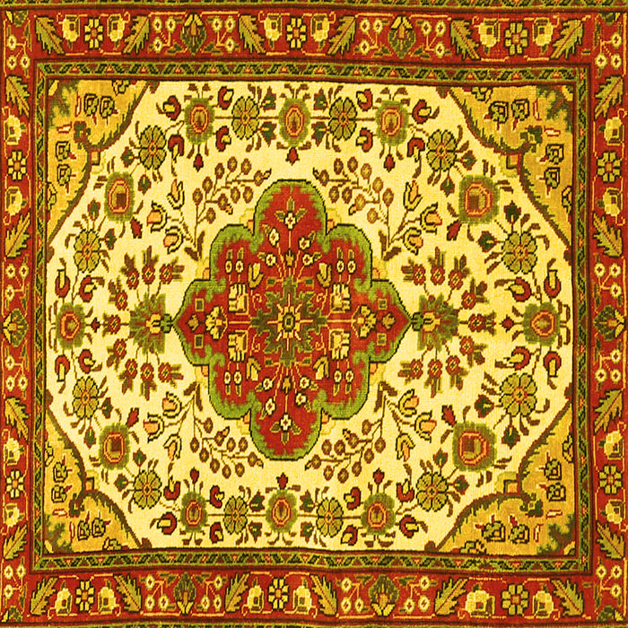 Square Persian Yellow Traditional Rug, tr3693yw