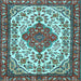 Square Persian Light Blue Traditional Rug, tr3693lblu