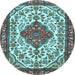 Round Persian Light Blue Traditional Rug, tr3693lblu