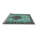 Sideview of Machine Washable Persian Light Blue Traditional Rug, wshtr3693lblu