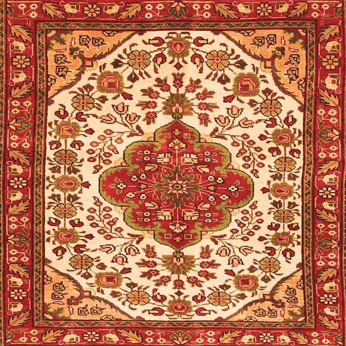 Serging Thickness of Persian Orange Traditional Rug, tr3693org