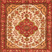 Serging Thickness of Persian Orange Traditional Rug, tr3693org
