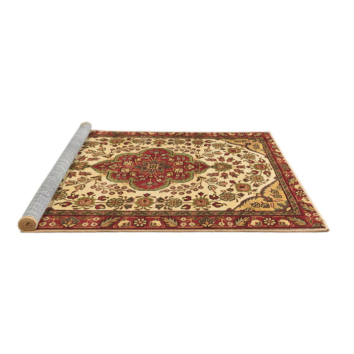 Sideview of Machine Washable Persian Brown Traditional Rug, wshtr3693brn