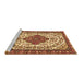 Sideview of Machine Washable Persian Brown Traditional Rug, wshtr3693brn