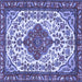 Square Machine Washable Persian Blue Traditional Rug, wshtr3693blu