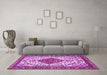 Machine Washable Persian Purple Traditional Area Rugs in a Living Room, wshtr3693pur