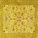 Square Persian Yellow Traditional Rug, tr3694yw