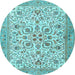 Round Persian Light Blue Traditional Rug, tr3694lblu