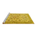 Sideview of Machine Washable Persian Yellow Traditional Rug, wshtr3694yw