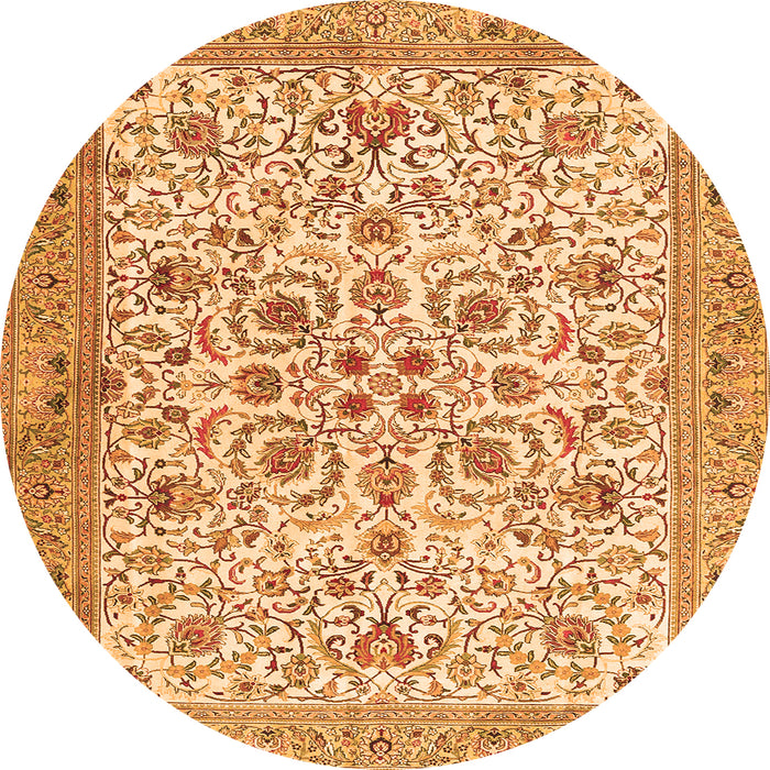 Machine Washable Persian Orange Traditional Area Rugs, wshtr3694org