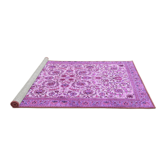 Sideview of Machine Washable Persian Purple Traditional Area Rugs, wshtr3694pur