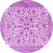 Round Persian Purple Traditional Rug, tr3694pur