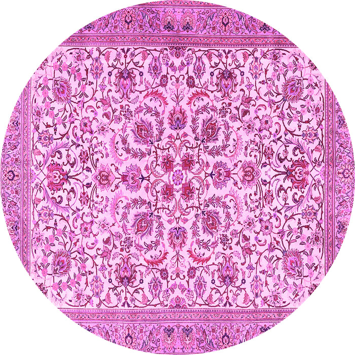 Round Persian Pink Traditional Rug, tr3694pnk
