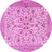 Round Persian Pink Traditional Rug, tr3694pnk