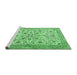 Sideview of Machine Washable Persian Emerald Green Traditional Area Rugs, wshtr3694emgrn