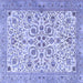 Square Persian Blue Traditional Rug, tr3694blu