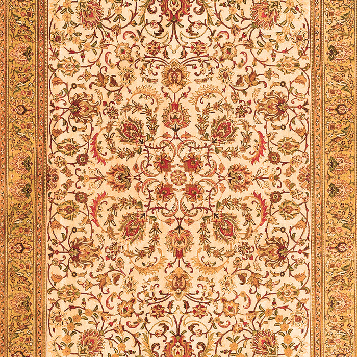 Serging Thickness of Machine Washable Persian Orange Traditional Area Rugs, wshtr3694org