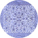 Round Persian Blue Traditional Rug, tr3694blu