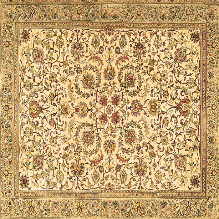 Square Machine Washable Persian Brown Traditional Rug, wshtr3694brn