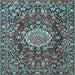 Square Machine Washable Persian Light Blue Traditional Rug, wshtr3695lblu