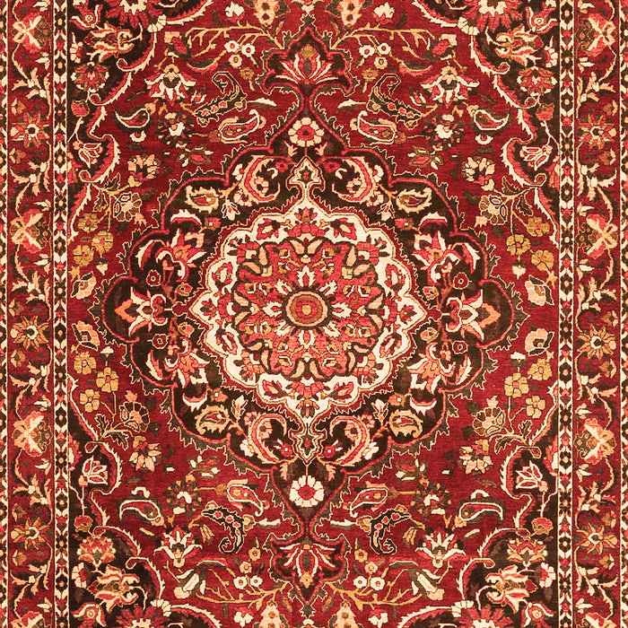 Serging Thickness of Machine Washable Persian Orange Traditional Area Rugs, wshtr3695org