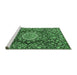 Sideview of Machine Washable Persian Emerald Green Traditional Area Rugs, wshtr3695emgrn