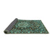 Sideview of Persian Turquoise Traditional Rug, tr3695turq