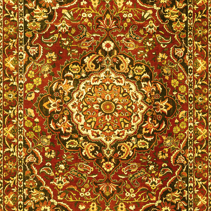 Machine Washable Persian Yellow Traditional Rug, wshtr3695yw