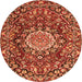 Machine Washable Persian Orange Traditional Area Rugs, wshtr3695org