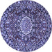 Round Persian Blue Traditional Rug, tr3695blu