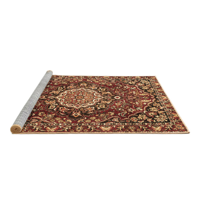 Sideview of Machine Washable Persian Brown Traditional Rug, wshtr3695brn