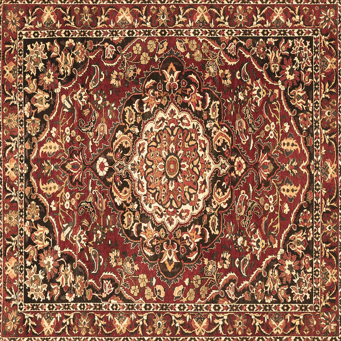 Square Machine Washable Persian Brown Traditional Rug, wshtr3695brn