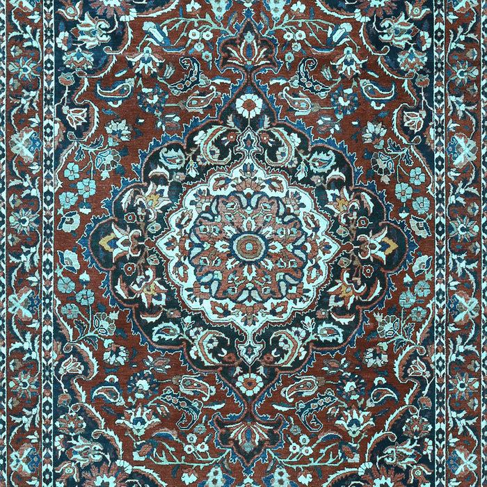 Machine Washable Persian Light Blue Traditional Rug, wshtr3695lblu