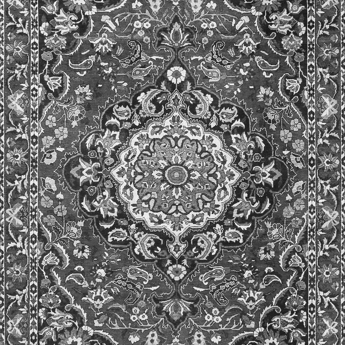 Serging Thickness of Machine Washable Persian Gray Traditional Rug, wshtr3695gry
