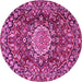 Round Persian Pink Traditional Rug, tr3695pnk