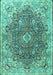 Machine Washable Persian Turquoise Traditional Area Rugs, wshtr3696turq