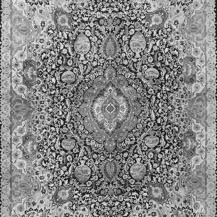 Serging Thickness of Machine Washable Persian Gray Traditional Rug, wshtr3696gry