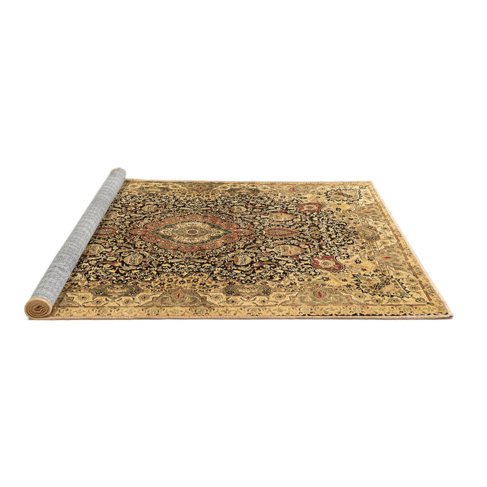 Sideview of Machine Washable Persian Brown Traditional Rug, wshtr3696brn