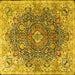 Square Persian Yellow Traditional Rug, tr3696yw