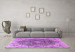 Machine Washable Persian Purple Traditional Area Rugs in a Living Room, wshtr3696pur