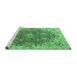 Sideview of Machine Washable Persian Emerald Green Traditional Area Rugs, wshtr3696emgrn