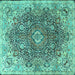 Square Persian Turquoise Traditional Rug, tr3696turq