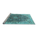 Sideview of Machine Washable Persian Light Blue Traditional Rug, wshtr3696lblu