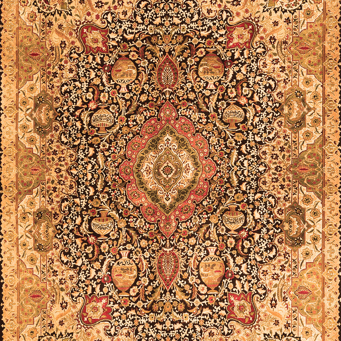 Serging Thickness of Machine Washable Persian Orange Traditional Area Rugs, wshtr3696org
