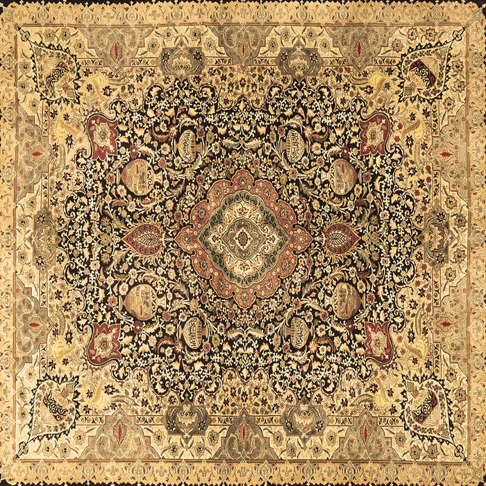 Square Persian Brown Traditional Rug, tr3696brn