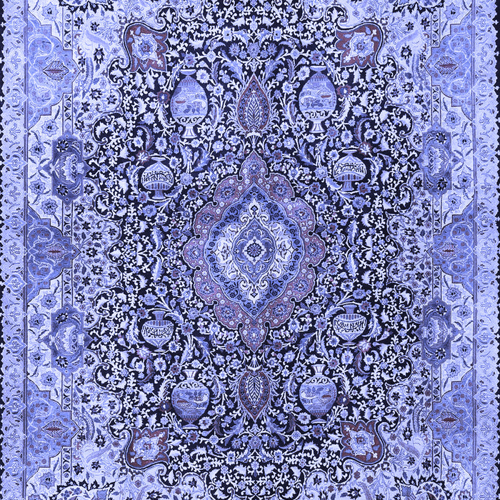Machine Washable Persian Blue Traditional Rug, wshtr3696blu