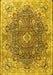 Machine Washable Persian Yellow Traditional Rug, wshtr3696yw