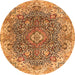 Square Persian Orange Traditional Rug, tr3696org
