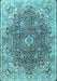 Machine Washable Persian Light Blue Traditional Rug, wshtr3696lblu