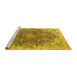 Sideview of Machine Washable Persian Yellow Traditional Rug, wshtr3696yw